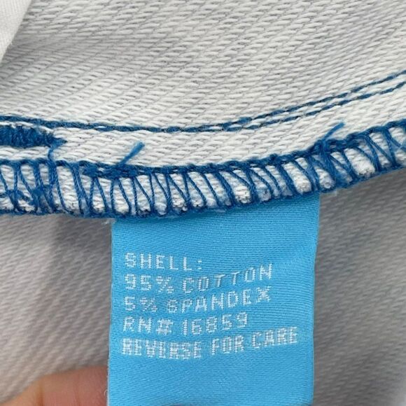 J. McLaughlin Lexi Jeans Slim Straight Leg Stretch Women 10 Blue White - Picture 9 of 10